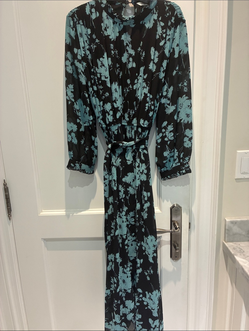 ZARA Floral Pleated High-Neck Midi Dress Small 👵MT
